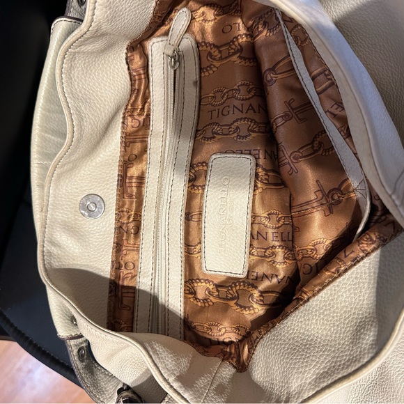 TIGNANELLO Leather Hobo Bag - Cream/light tan color - Picture 7 of 7
